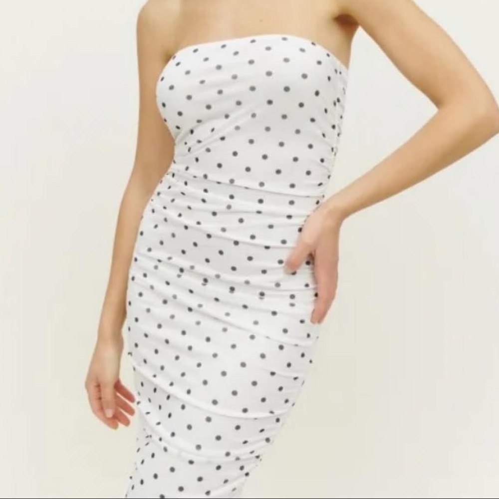 Reformation polka dot midi dress